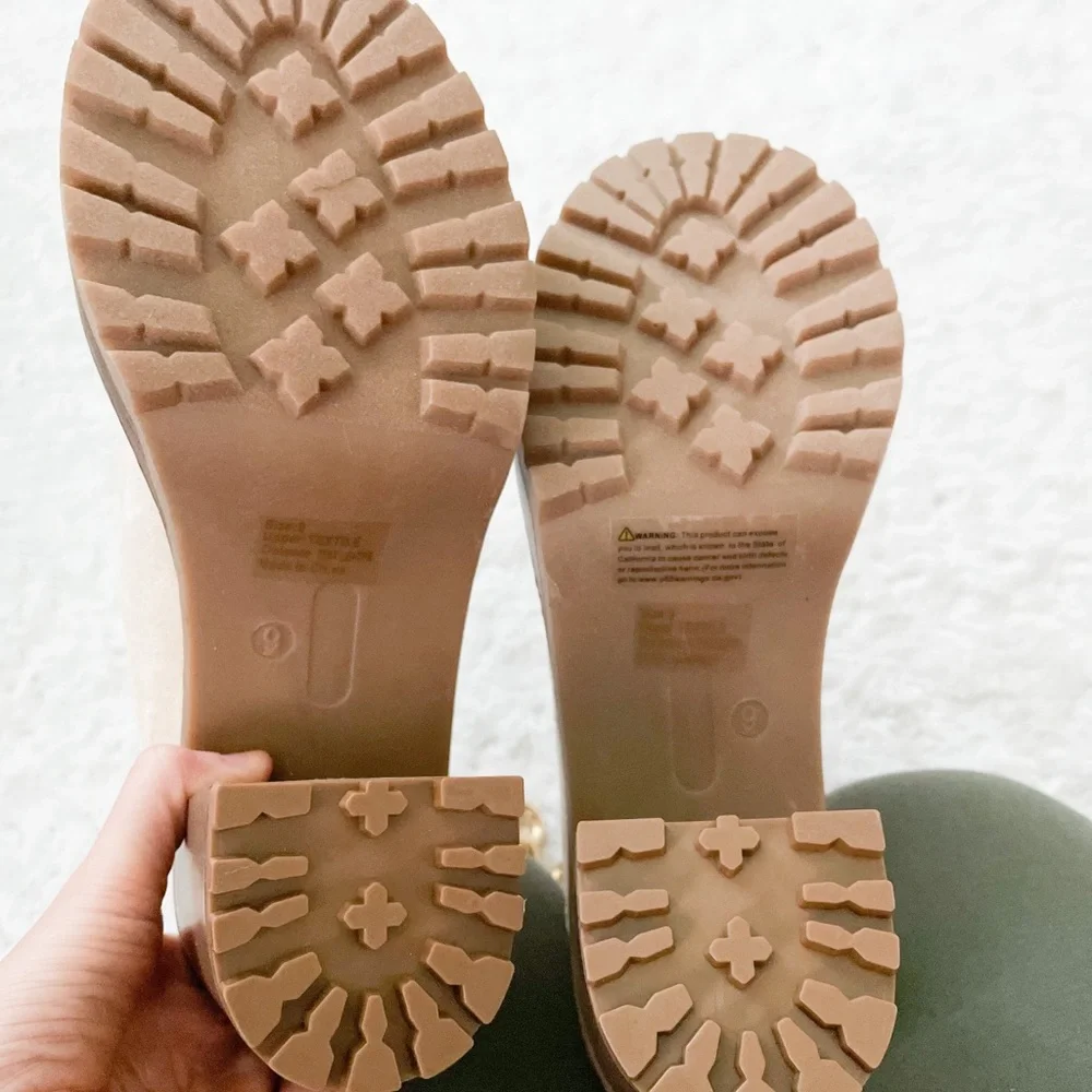 NIB- OLIVIA MILLER Chain Heel Lug Boot - Picture 7 of 16